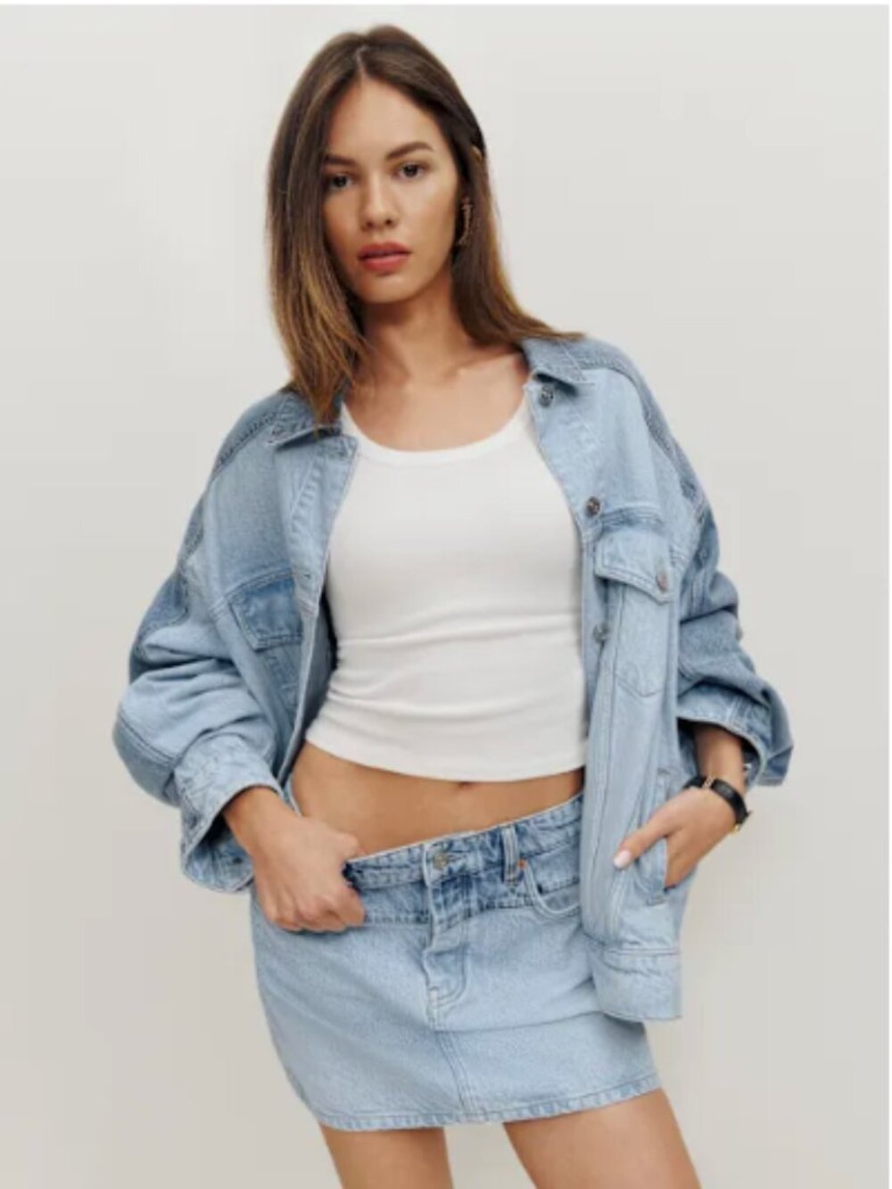 NWT Reformation Hazel Denim Skirt